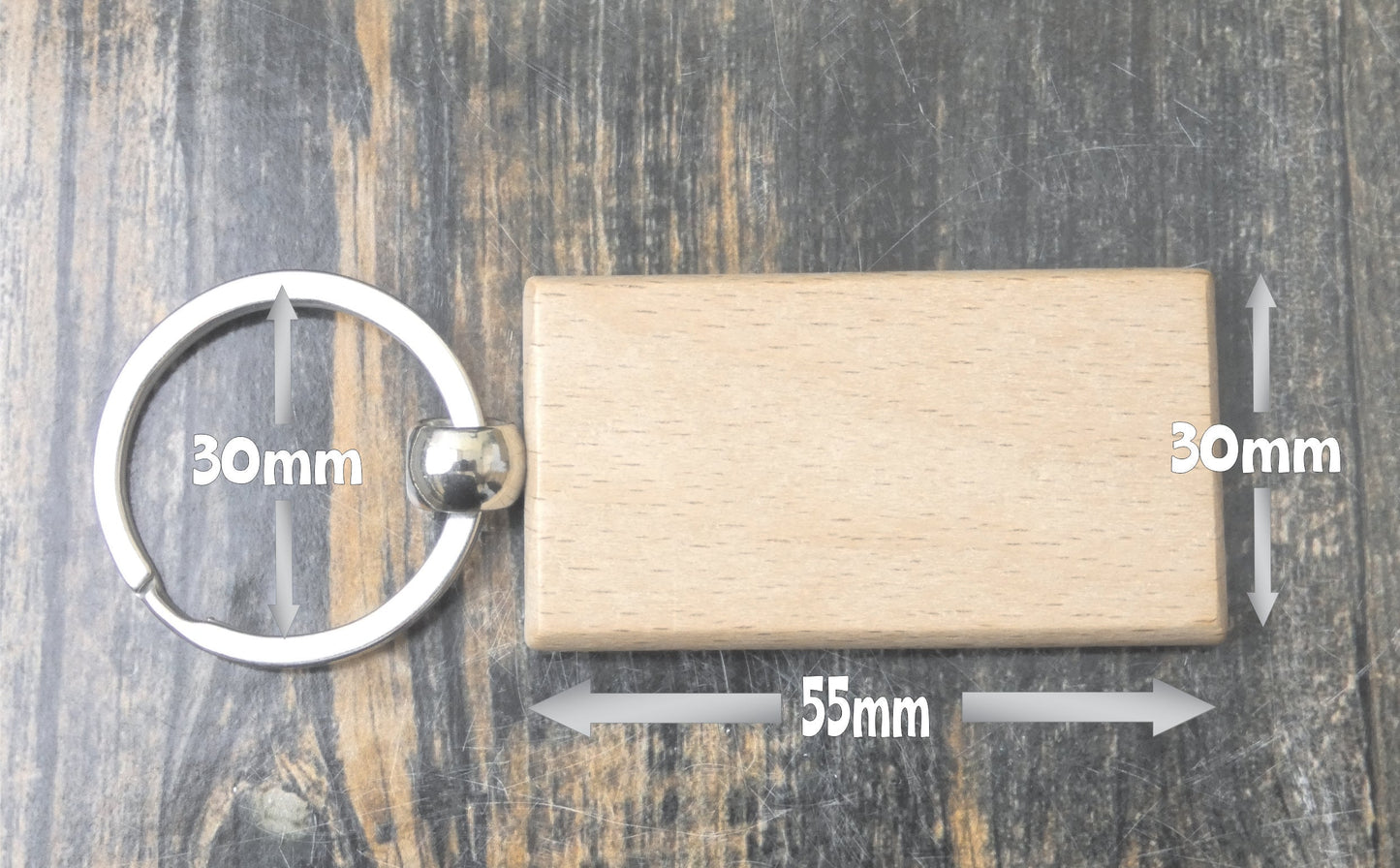 Fishing Keyring Gift - I Bloody Love Heart Fishing - Cute Engraved Wooden Key Fob Fun Novelty Nice Custom Present