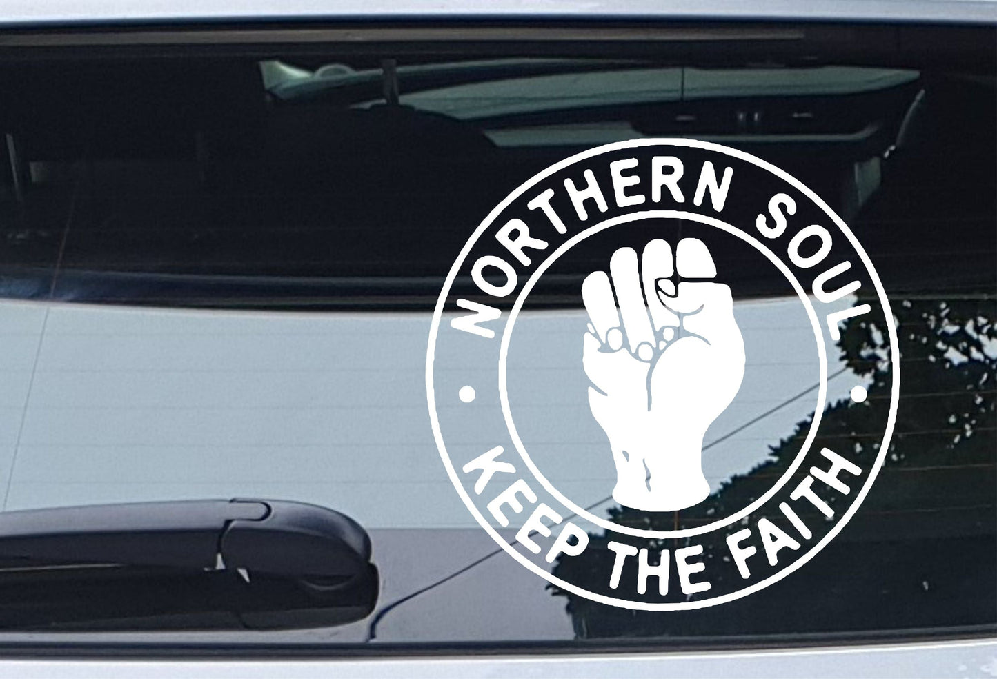 Car Sticker Northern Soul Keep The Faith Fun Music Fan Novelty Cute Van Window Bumper Boot Door Decal Large