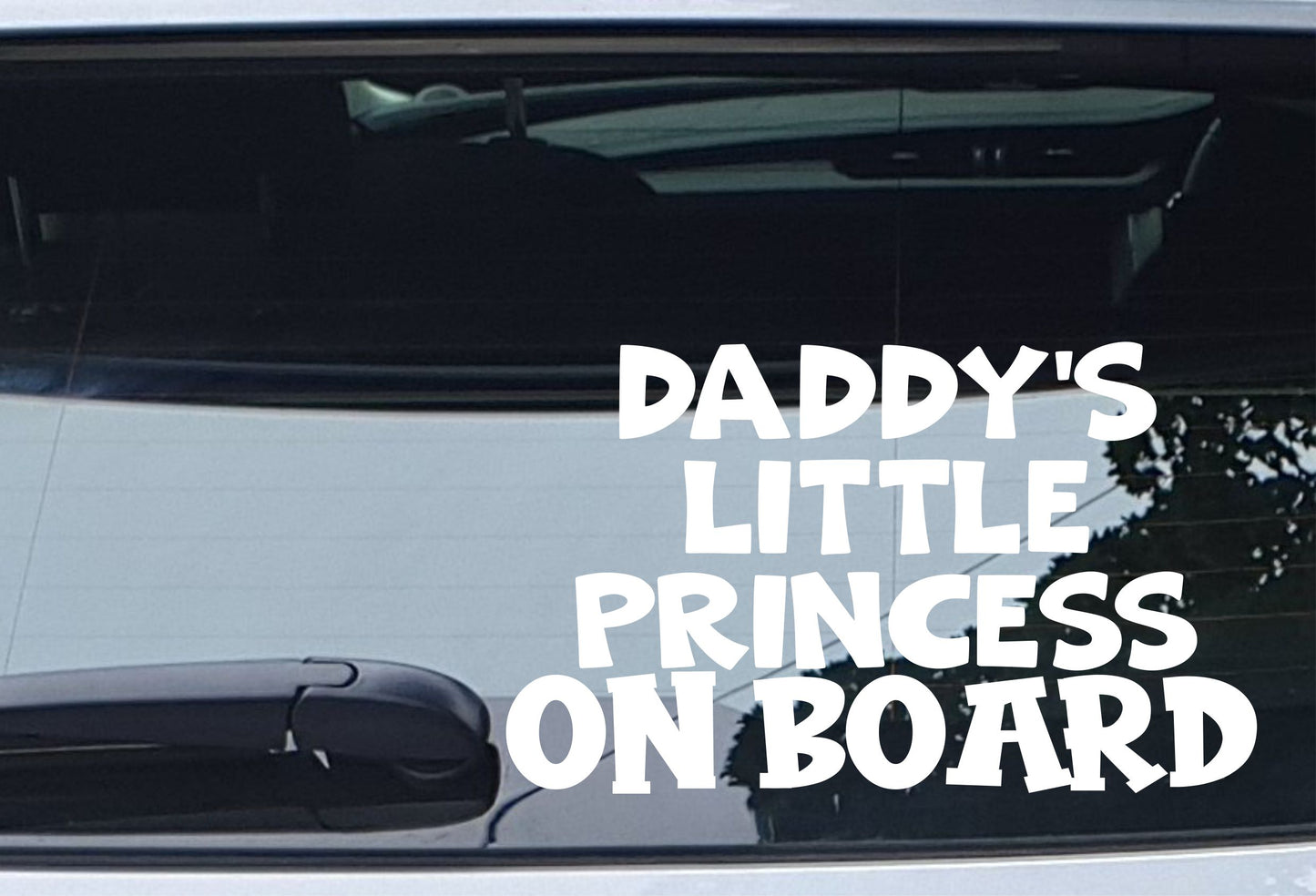 Car Sticker Daddy's Little Princess On Board Funny Novelty Van Window Bumper Boot Door Decal