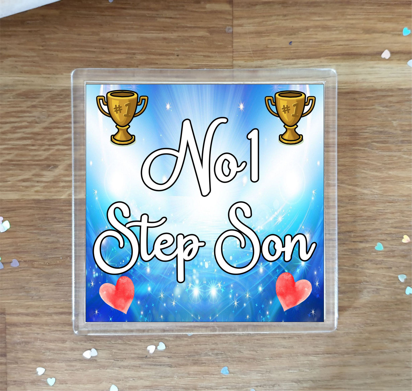 Step Son Coaster Gift - Number One Step Son - Fun Cute Novelty Family Present