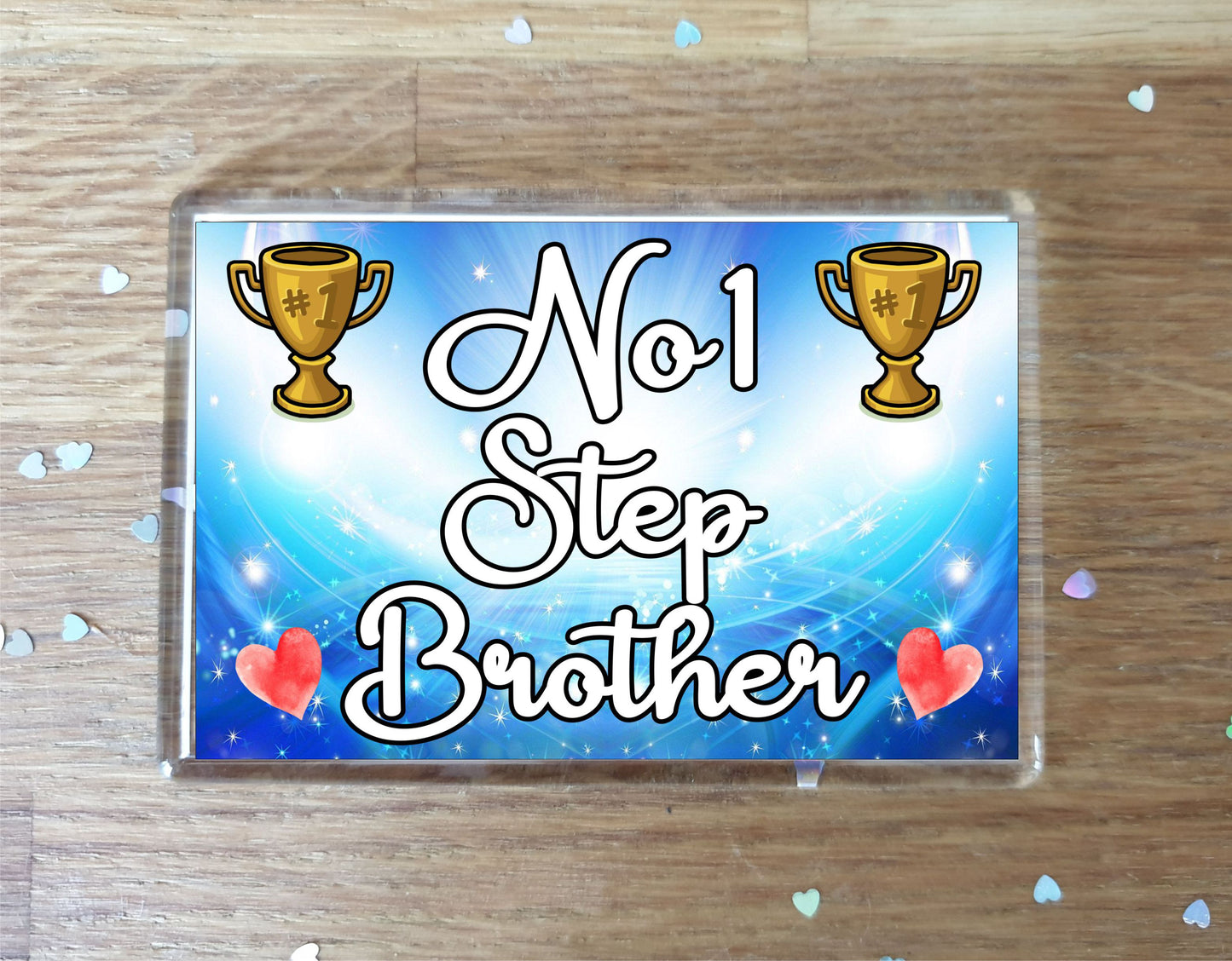 Step Brother Fridge Magnet - Number One Step Brother - Novelty Love Gift - Fun Cute Family Present