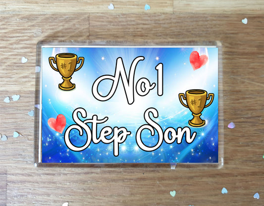 Step Son Fridge Magnet - Number One Step Son - Novelty Love Gift - Fun Cute Family Present