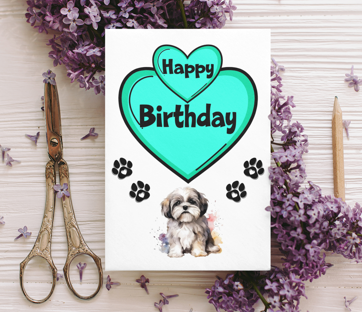 Lhasa Apso Birthday Card - Nice Cute Fun Pet Dog Puppy Owner Novelty Greeting Card