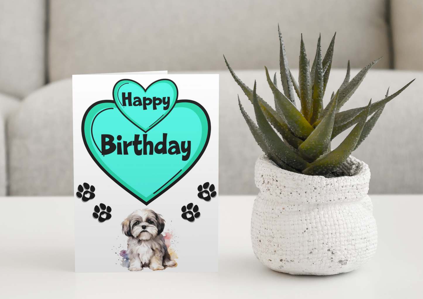 Lhasa Apso Birthday Card - Nice Cute Fun Pet Dog Puppy Owner Novelty Greeting Card