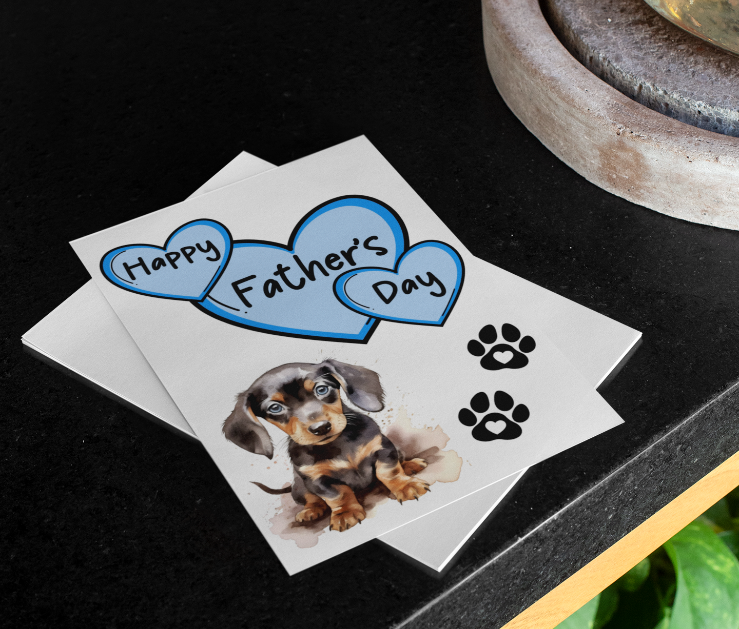 Dachshund Father's Day Card - Nice Cute Fun Pet Dog Puppy Owner Novelty Greeting Card