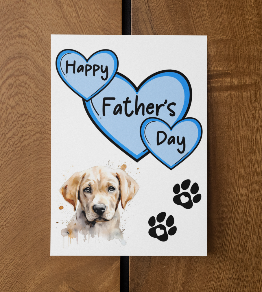 Labrador Father's Day Card - Nice Cute Fun Pet Dog Puppy Owner Novelty Greeting Card