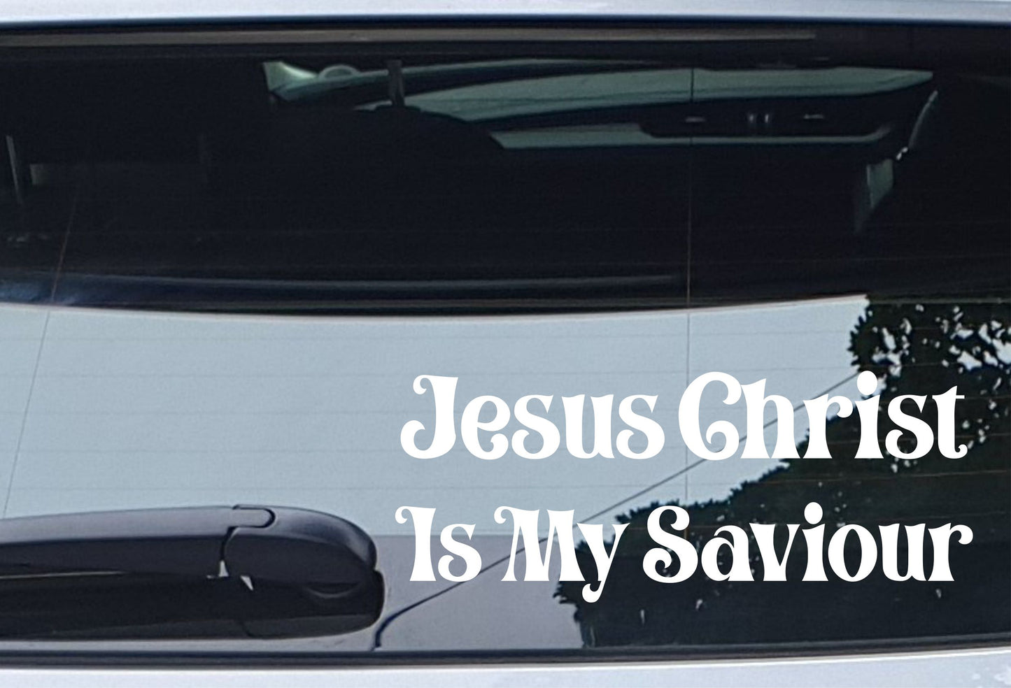 Car Sticker Jesus Christ Is My Saviour Novelty Religious Window Bumper Boot Door Van Decal