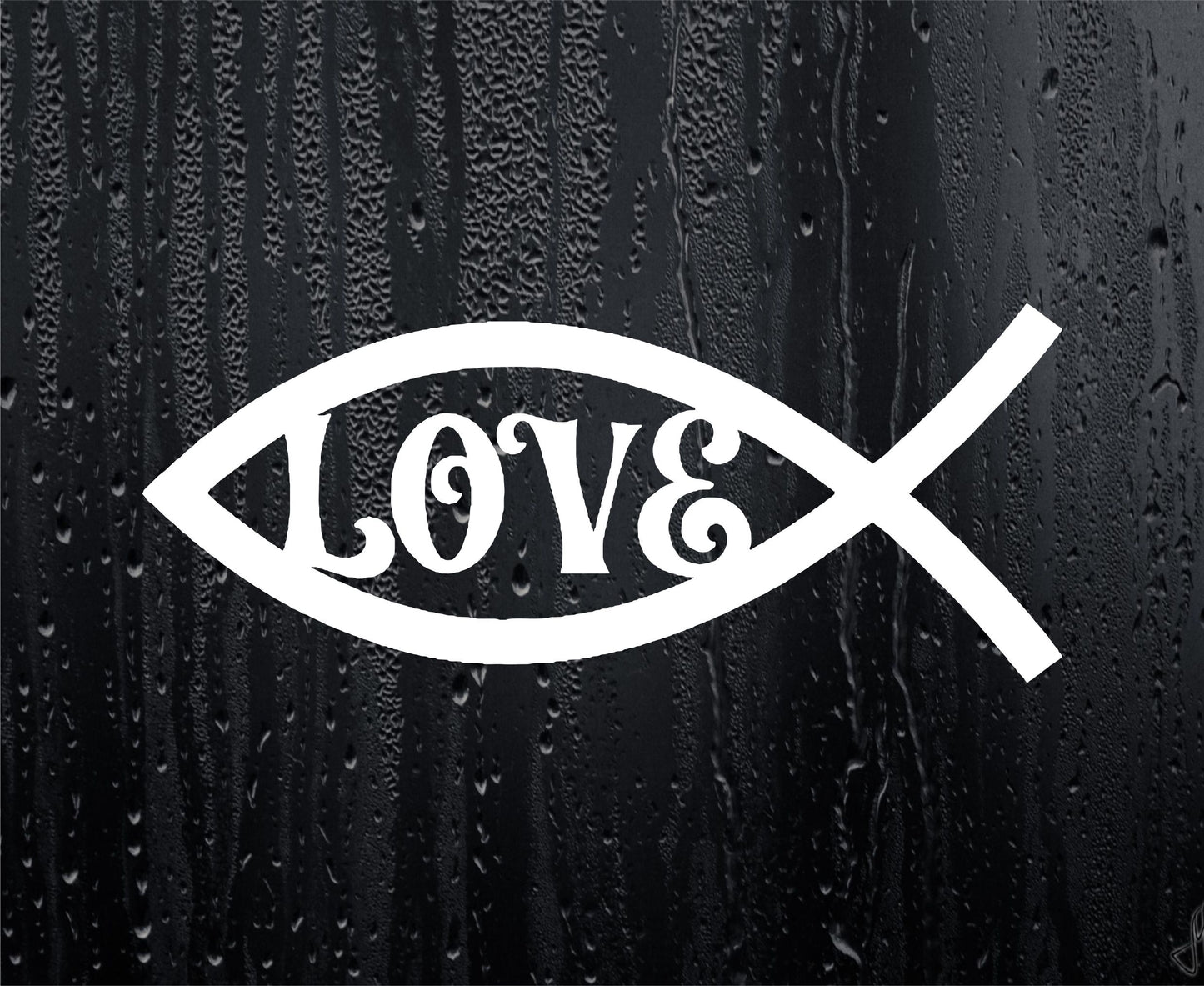 Car Sticker Jesus Christian Love Fish Novelty Religious Van Cute Window Bumper Boot Door Decal