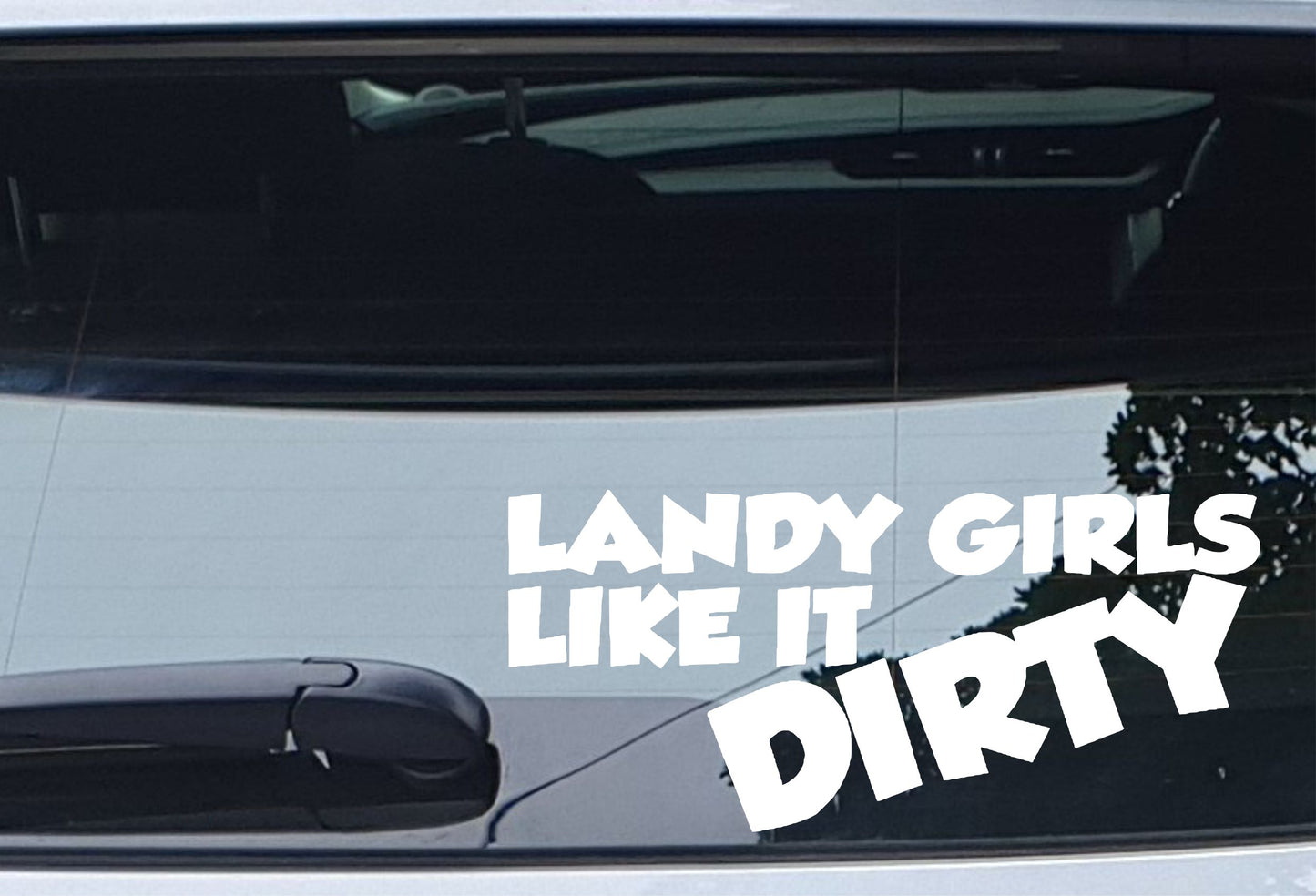 Car Sticker Landy Girls Like It Dirty Funny Joke Off-Road 4x4 4WD Off Road Truck Bumper Boot Door Window Decal Present