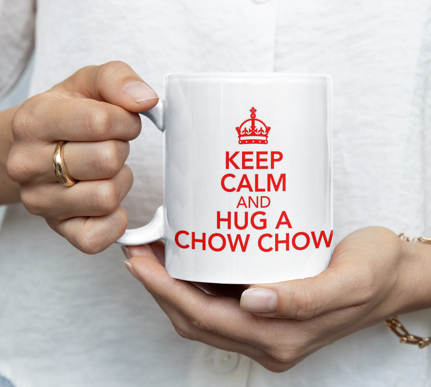 Chow Chow Mug Gift - Keep Calm And Hug A - Nice Fun Cute Retro Style Novelty Cup Present