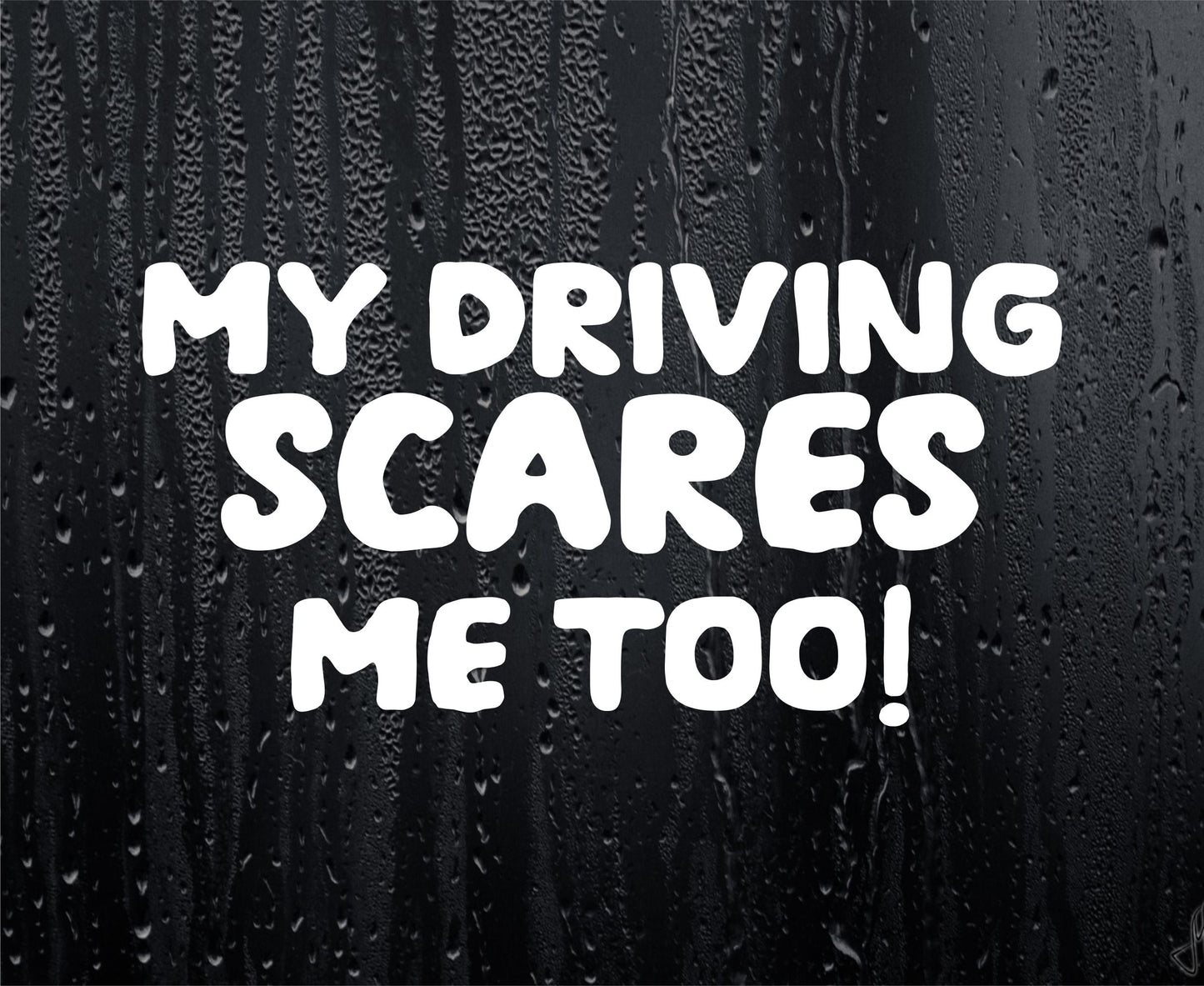 Car Sticker My Driving Scares Me Too Funny Novelty Van Cute Window Bumper Boot Door Decal