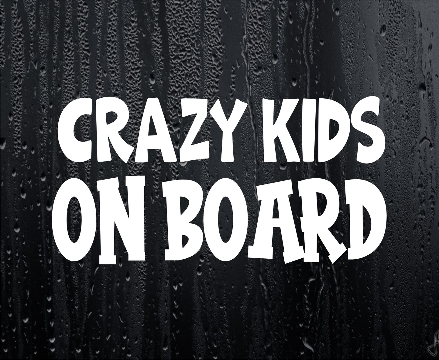 Car Sticker Crazy Kids On Board Funny Novelty Van Cute Window Bumper Boot Door Decal