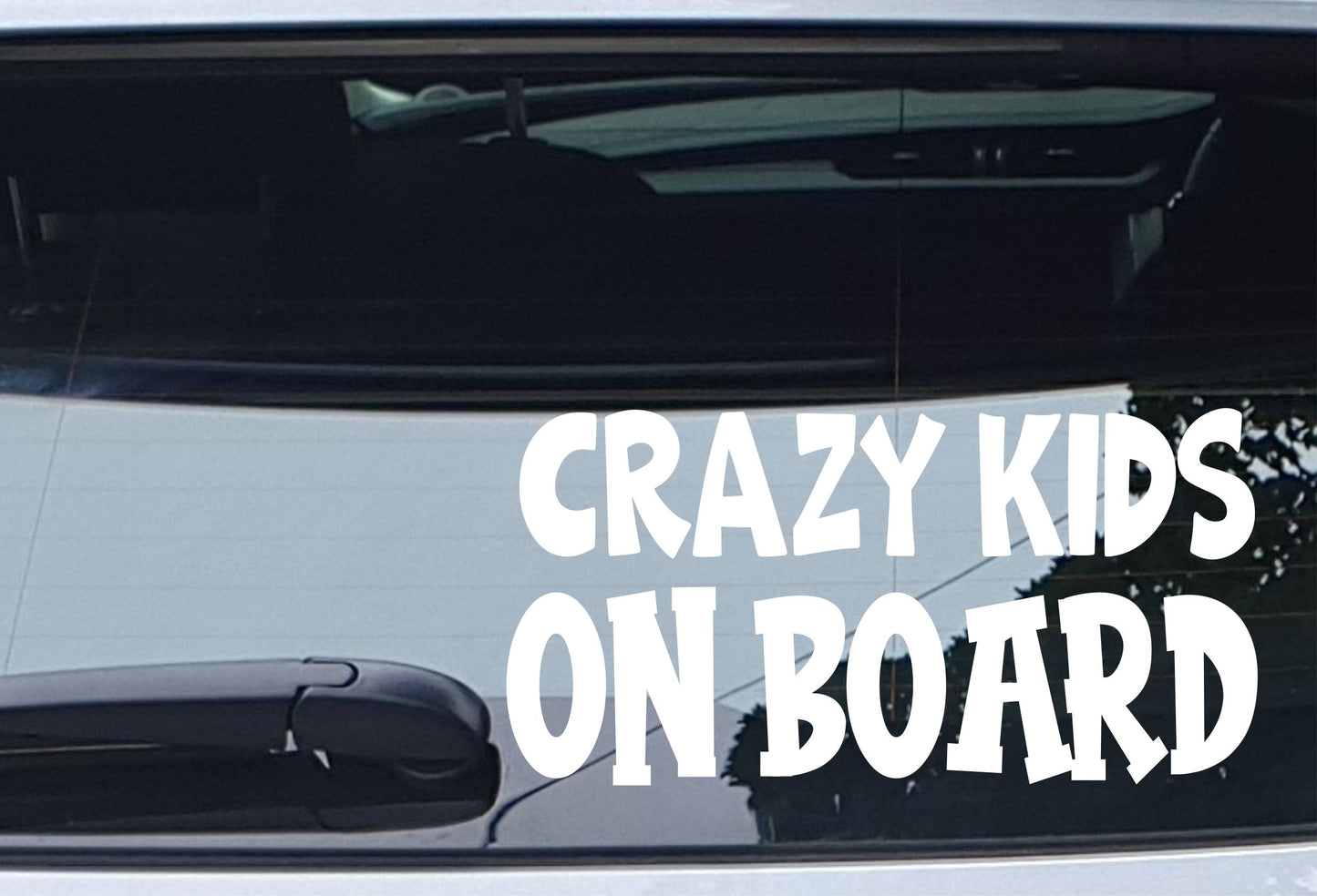 Car Sticker Crazy Kids On Board Funny Novelty Van Cute Window Bumper Boot Door Decal