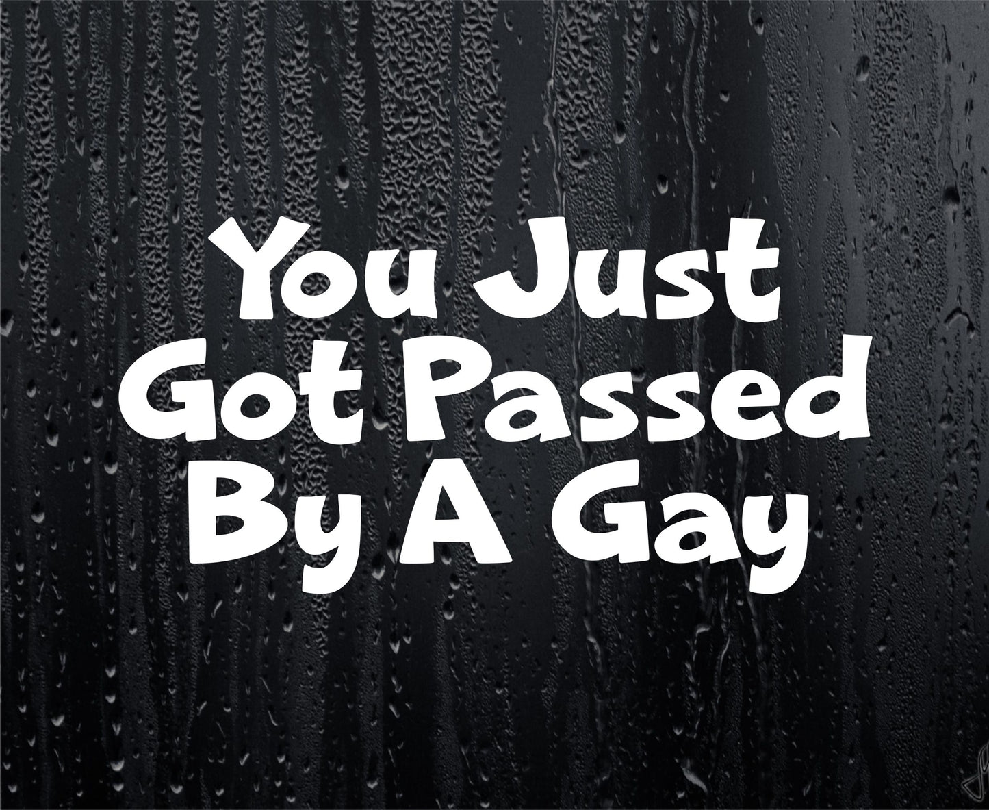 Car Sticker You Just Got Passed By A Gay Nice Fun Cute Novelty Bonnet Van Bumper Boot Door Window Decal