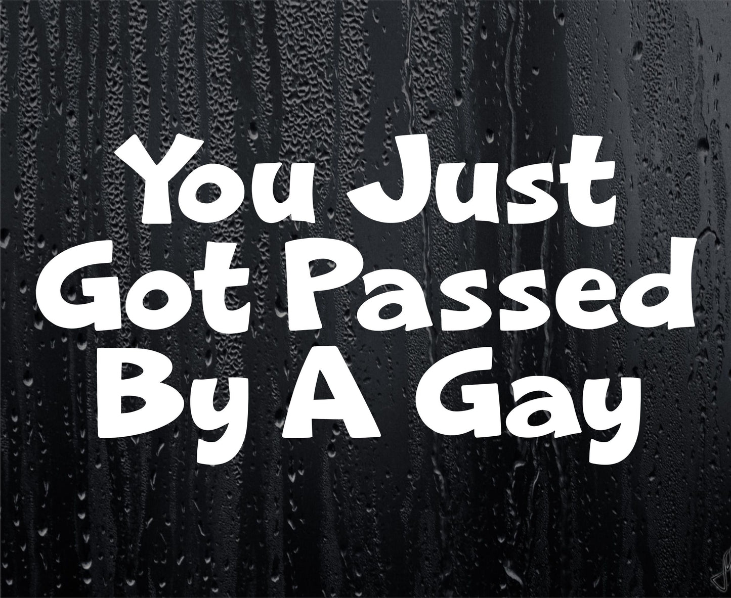 Car Sticker You Just Got Passed By A Gay Nice Fun Cute Novelty Bonnet Van Bumper Boot Door Window Decal