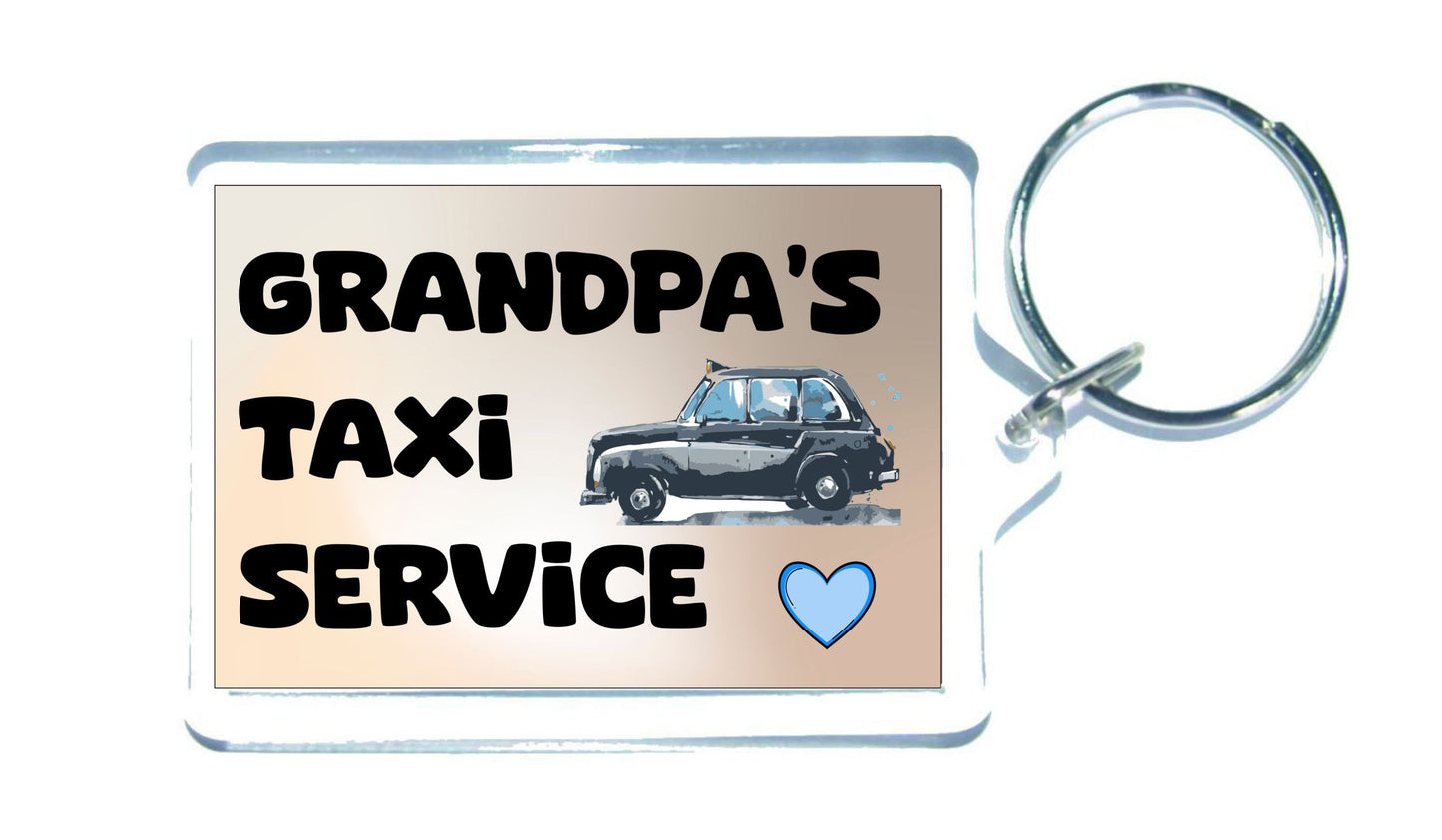 Grandpa Keyring Gift - Grandpa's Taxi Service - Fun Cute Novelty Present