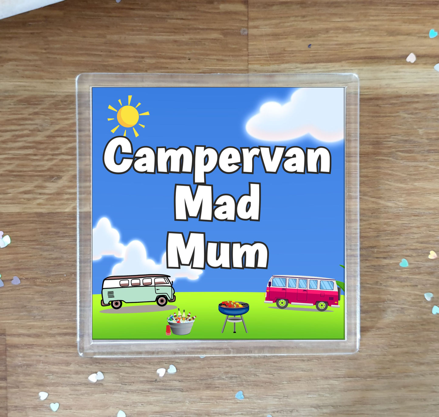 Mum Campervan Coaster Gift - Campervan Mad Mum - Nice Fun Cute Novelty Present