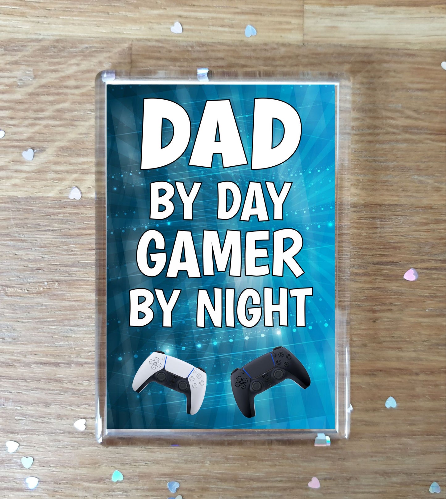 Dad Gaming PS5 Fridge Magnet Gift - Dad By Day Gamer By Night - Cute Fun Cheeky Novelty Present