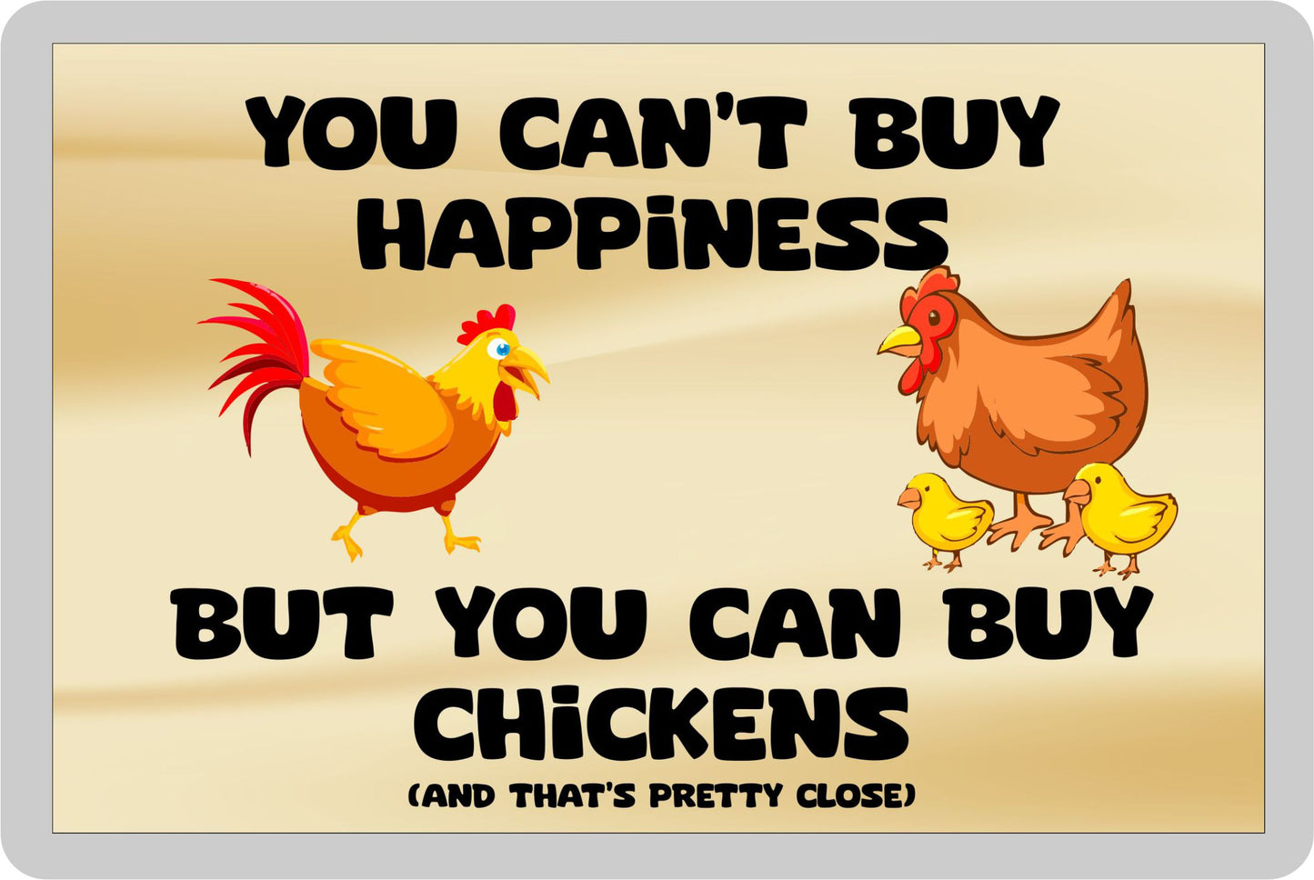 Chicken Fridge Magnet Gift – You Can't Buy Happiness But You Can Buy * - Novelty Cute Bird Animal Present