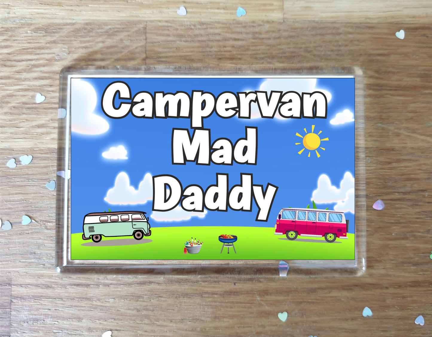 Daddy Campervan Fridge Magnet - Campervan Mad Daddy - Cute Fun Family Holiday Novelty Birthday Gift