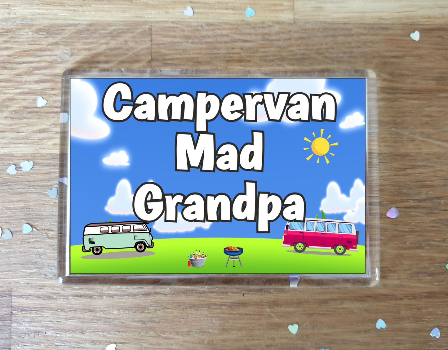 Grandpa Campervan Fridge Magnet - Campervan Mad Grandpa - Cute Fun Family Holiday Novelty Birthday Gift