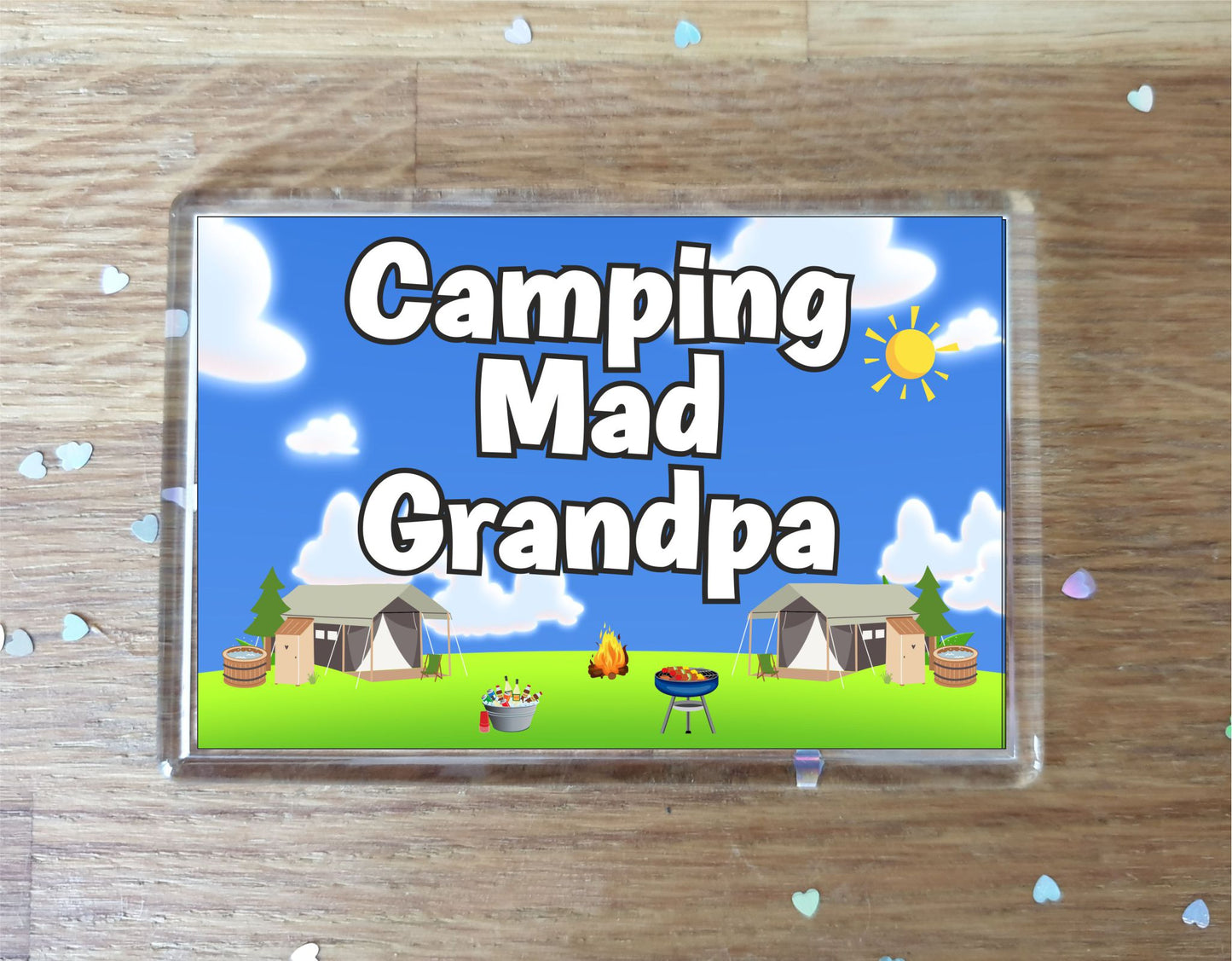 Grandpa Camping Fridge Magnet - Camping Mad Grandpa - Cute Fun Family Holiday Novelty Birthday Gift