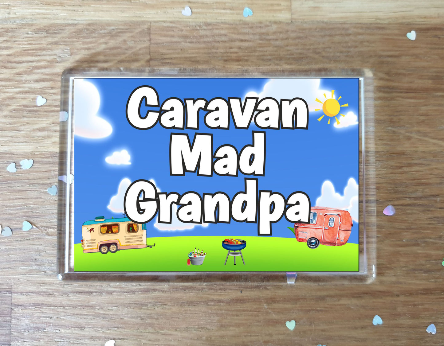 Grandpa Caravan Fridge Magnet - Caravan Mad Grandpa - Cute Fun Family Holiday Novelty Birthday Gift