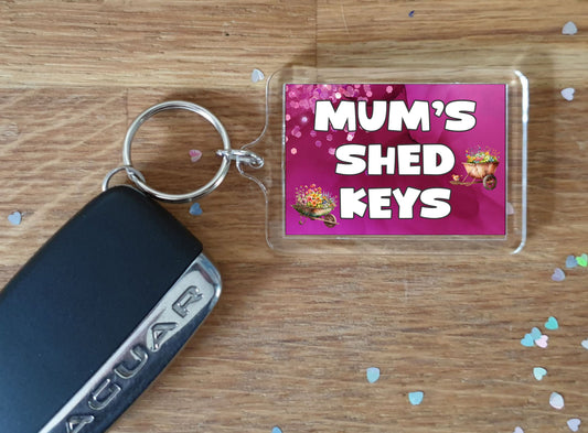 Mum Keyring Gift - Mum's Shed Keys - Nice Cute Garden Birthday Novelty Present