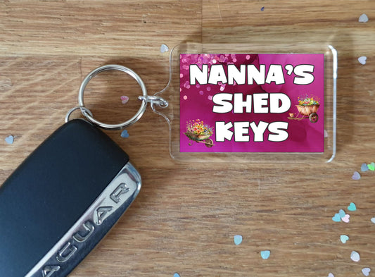 Nanna Keyring Gift - Nanna's Shed Keys - Gardening Birthday Novelty Present