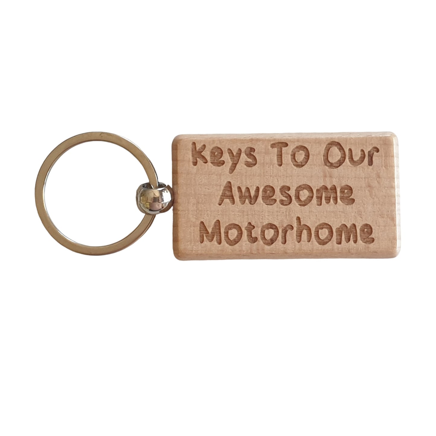 Motorhome Keyring Gift - Keys To Our Awesome Motorhome - Nice Cute Engraved Wooden Key Fob Novelty Custom Present