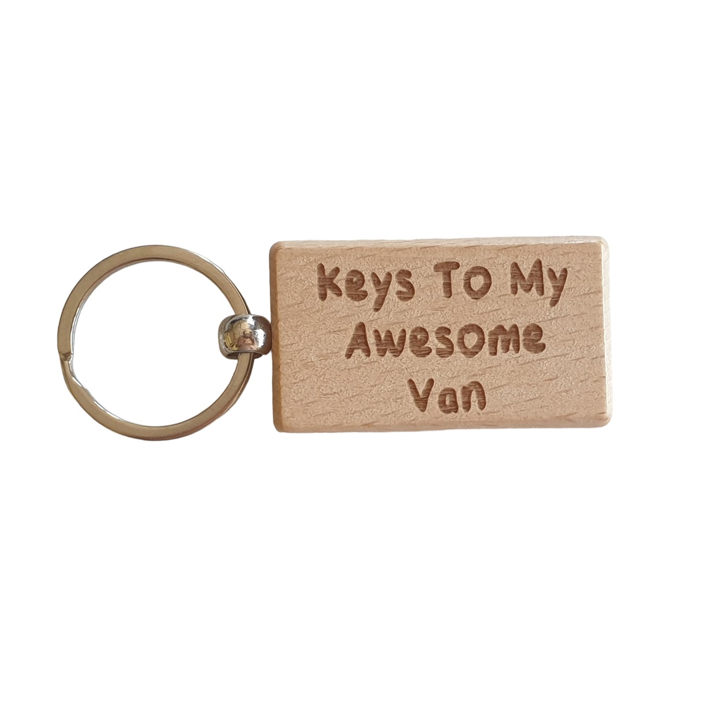 Caravan Keyring Gift - Keys To Our Awesome Caravan - Nice Cute Engraved Wooden Key Fob Novelty Custom Present