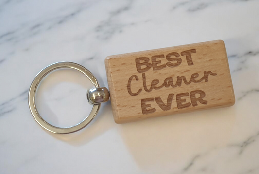 Cleaner Keyring Gift Best Ever Cute Engraved Wooden Key Fob Fun Novelty Nice Present (Copy) (Copy) (Copy)