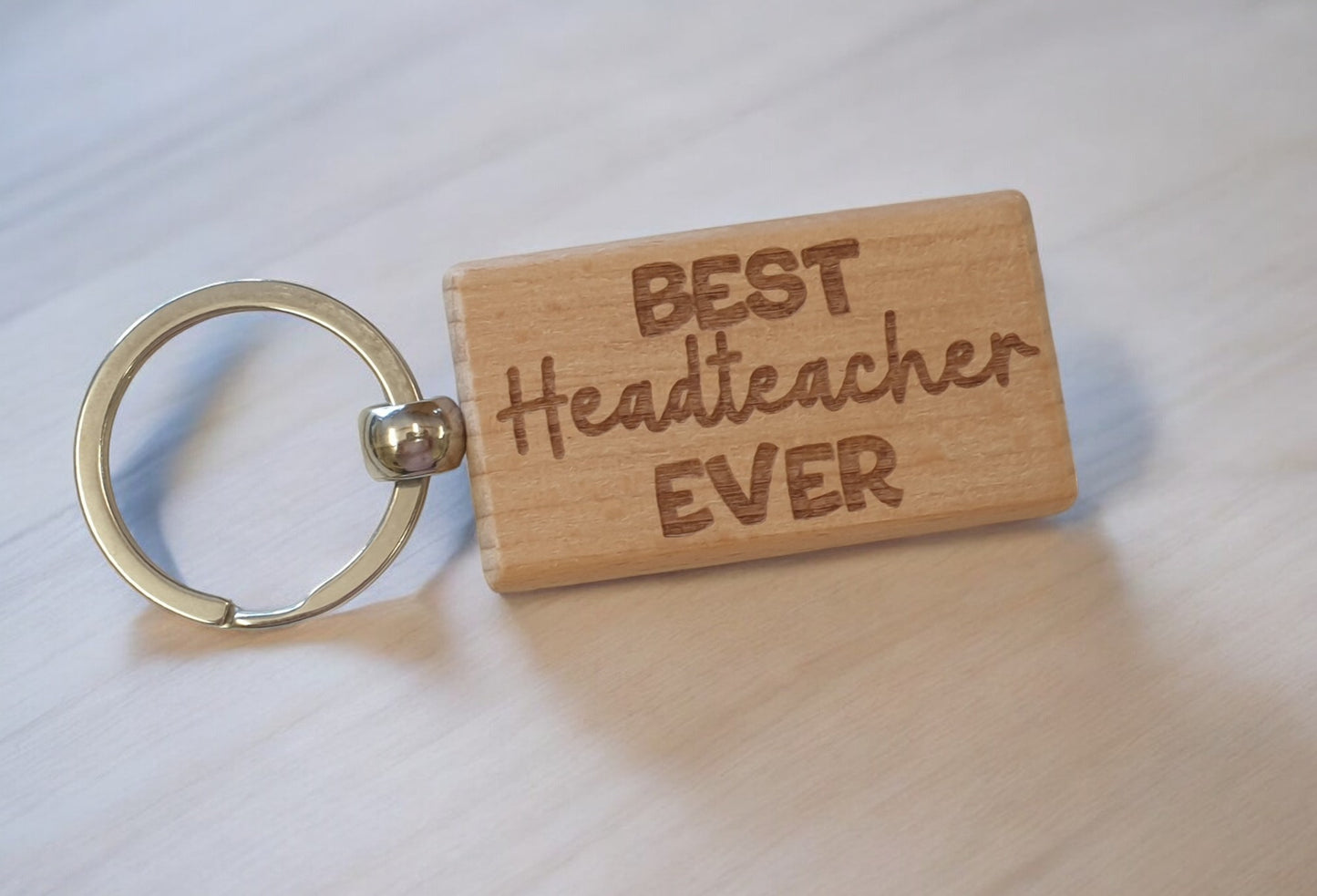 Headteacher Keyring Gift Best Headteacher Ever Cute Engraved Wooden Key Fob Fun Novelty Nice Present