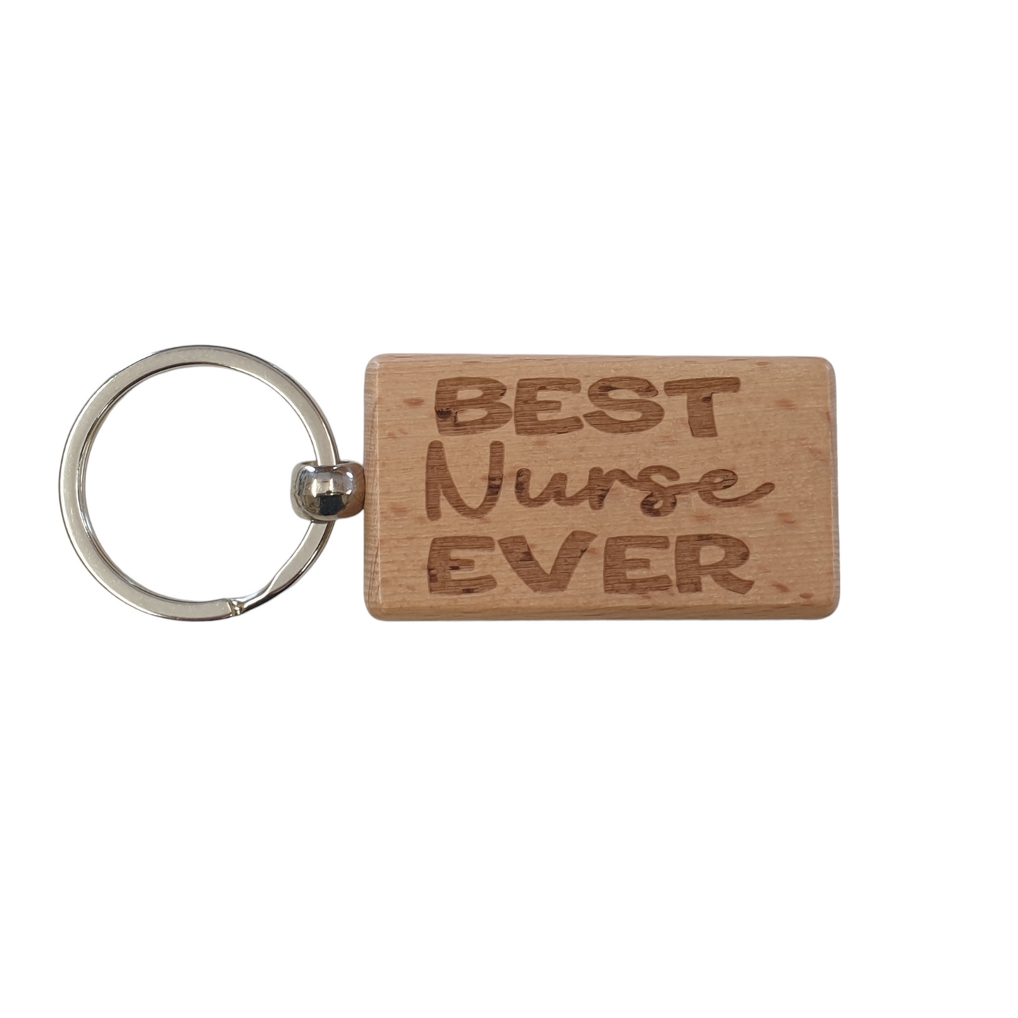 Nurse Keyring Gift Best Ever Cute Engraved Wooden Key Fob Fun Novelty Nice Present