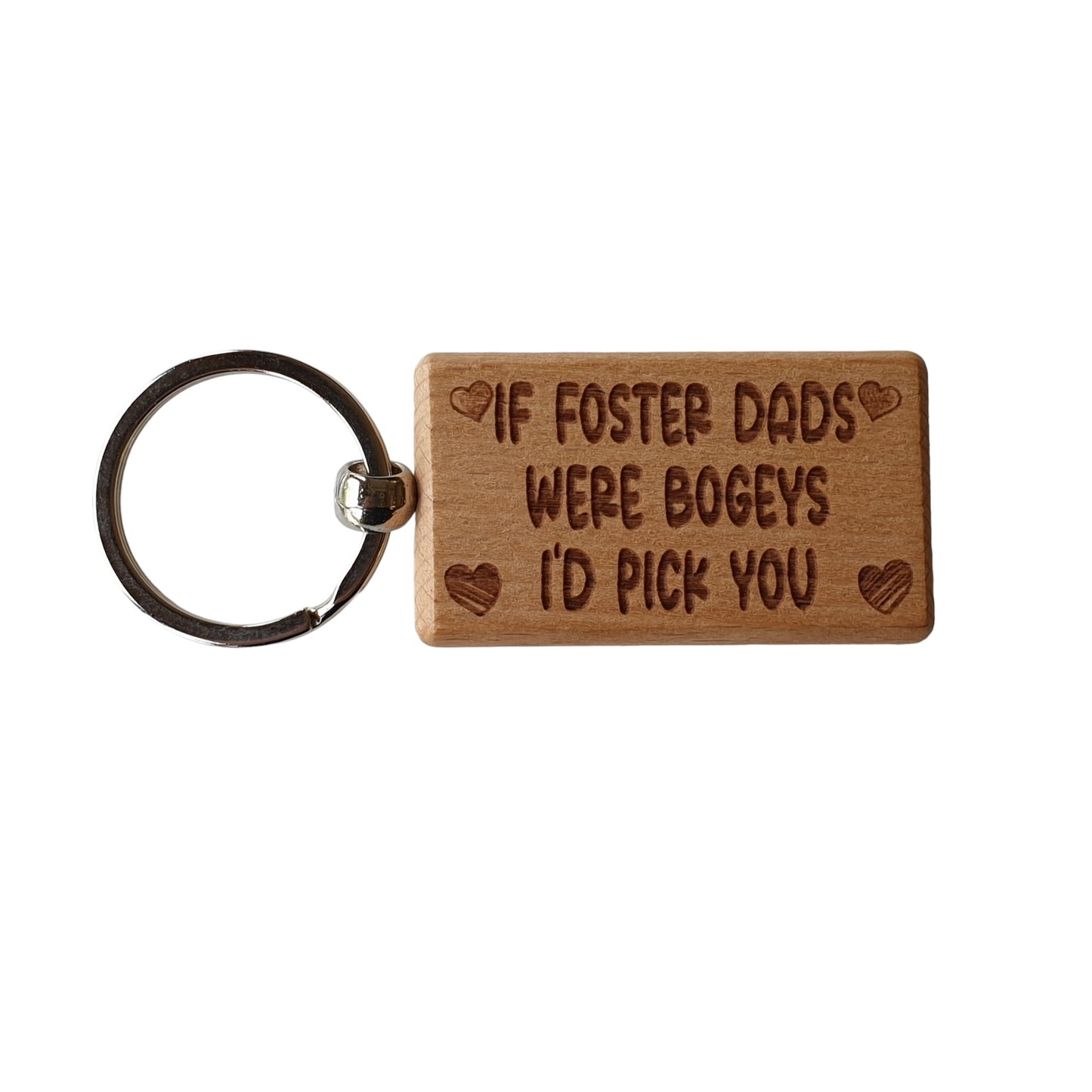 Foster Dad Keyring Gift - If Foster Dads Were Bogeys I'd Pick You - Cute Engraved Wooden Keyring Funny Novelty Nice Custom Present (Copy)