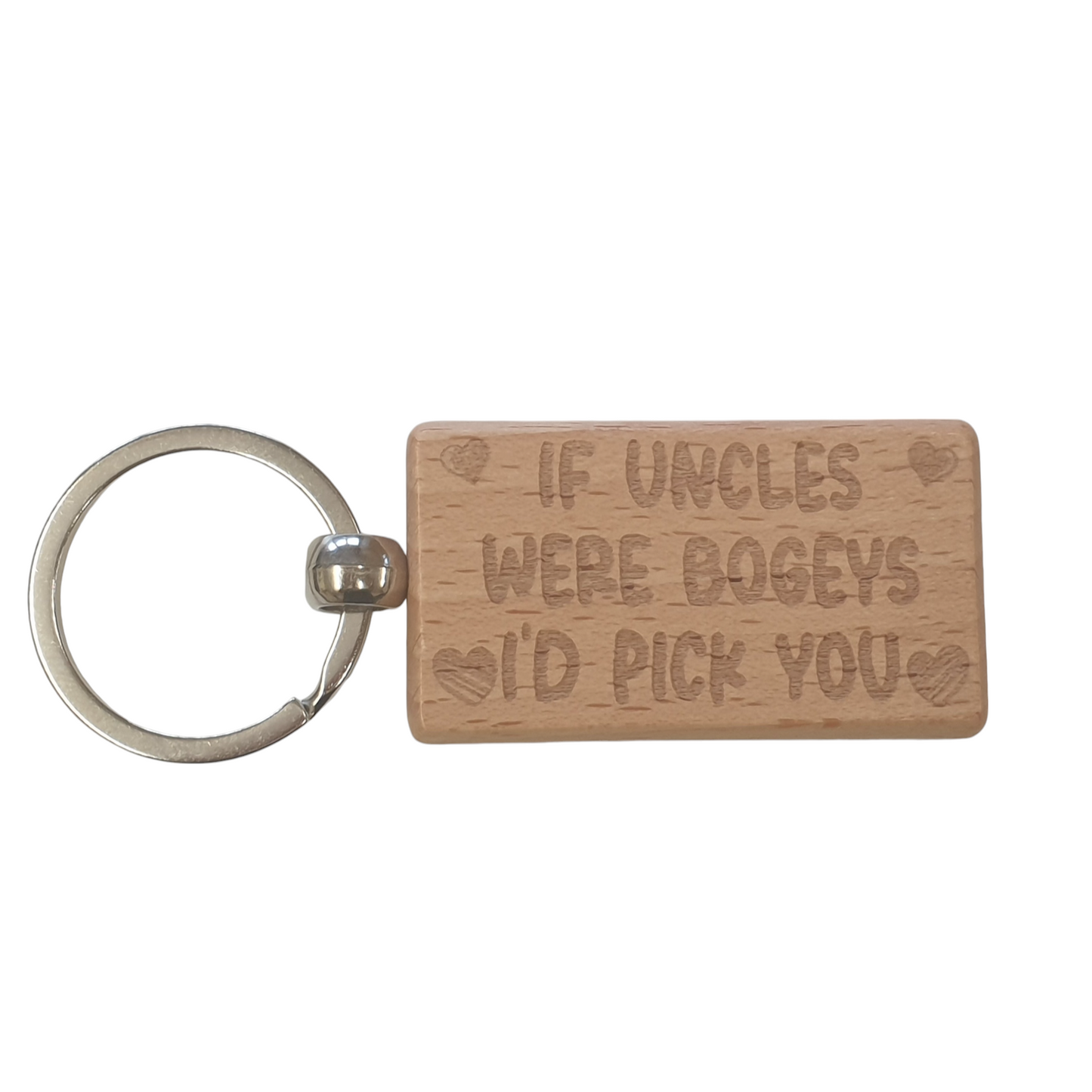 Uncle Keyring Gift If * Were Bogeys I'd Pick You Cute Engraved Wooden Key Fob Fun Novelty Nice Present