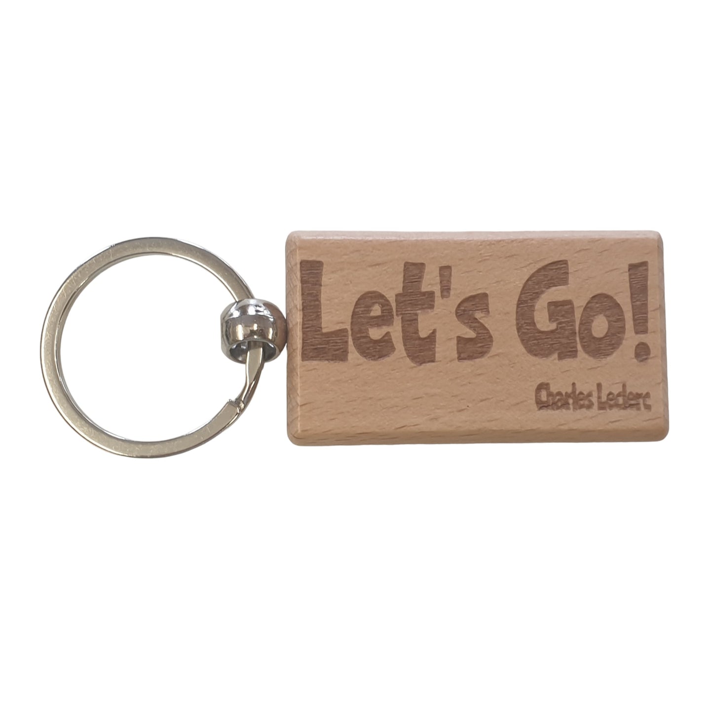 Charles Leclerc Keyring Gift Let's Go Engraved Wooden Key Fob Fun Novelty Nice F1 Present