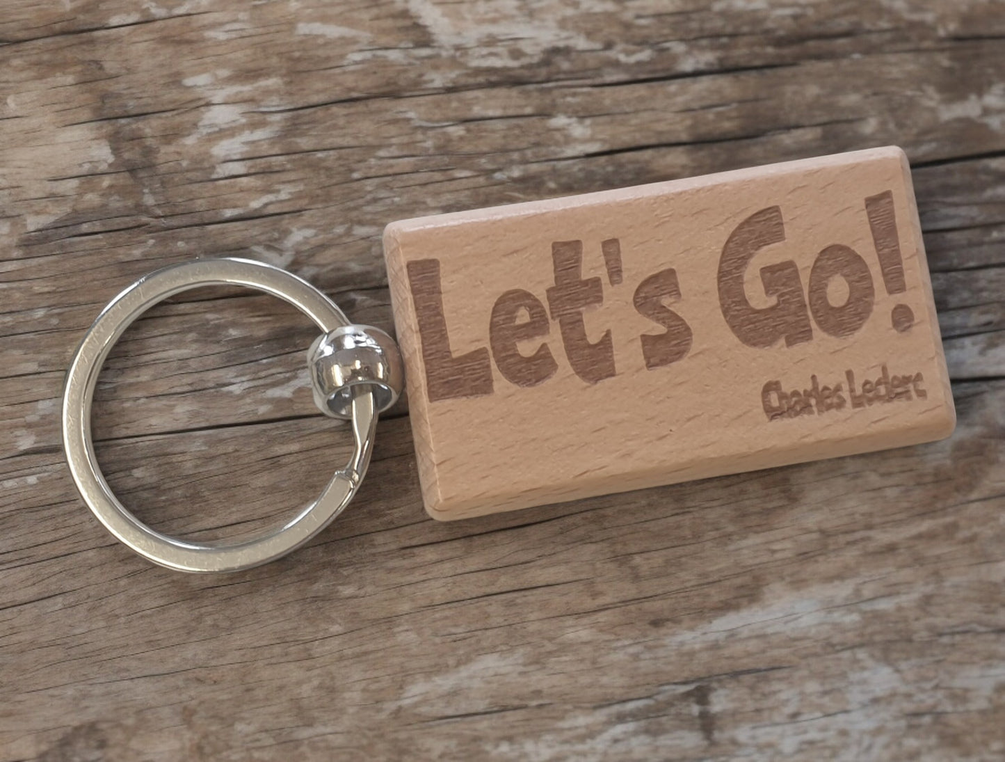 Charles Leclerc Keyring Gift Let's Go Engraved Wooden Key Fob Fun Novelty Nice F1 Present