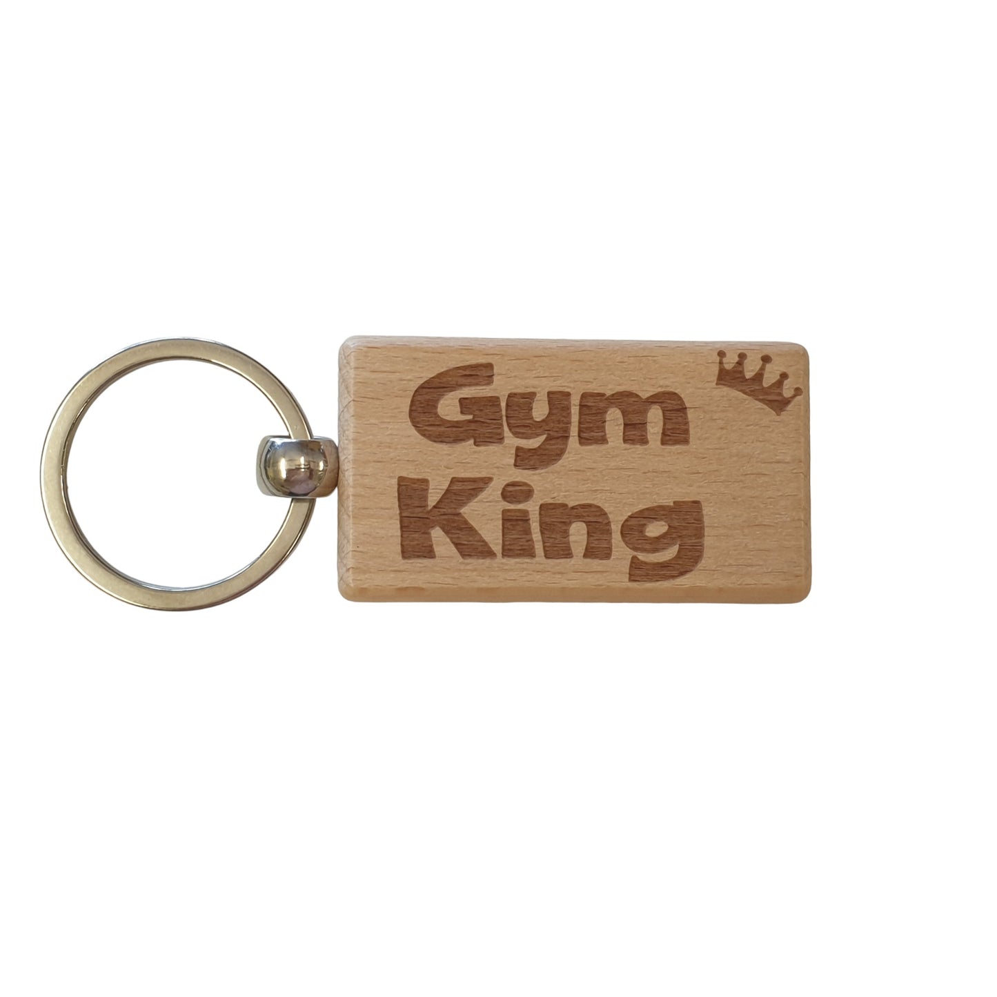 Gym Keyring Gift Gym King Cute Engraved Wooden Key Fob Fun Novelty Nice Custom Present