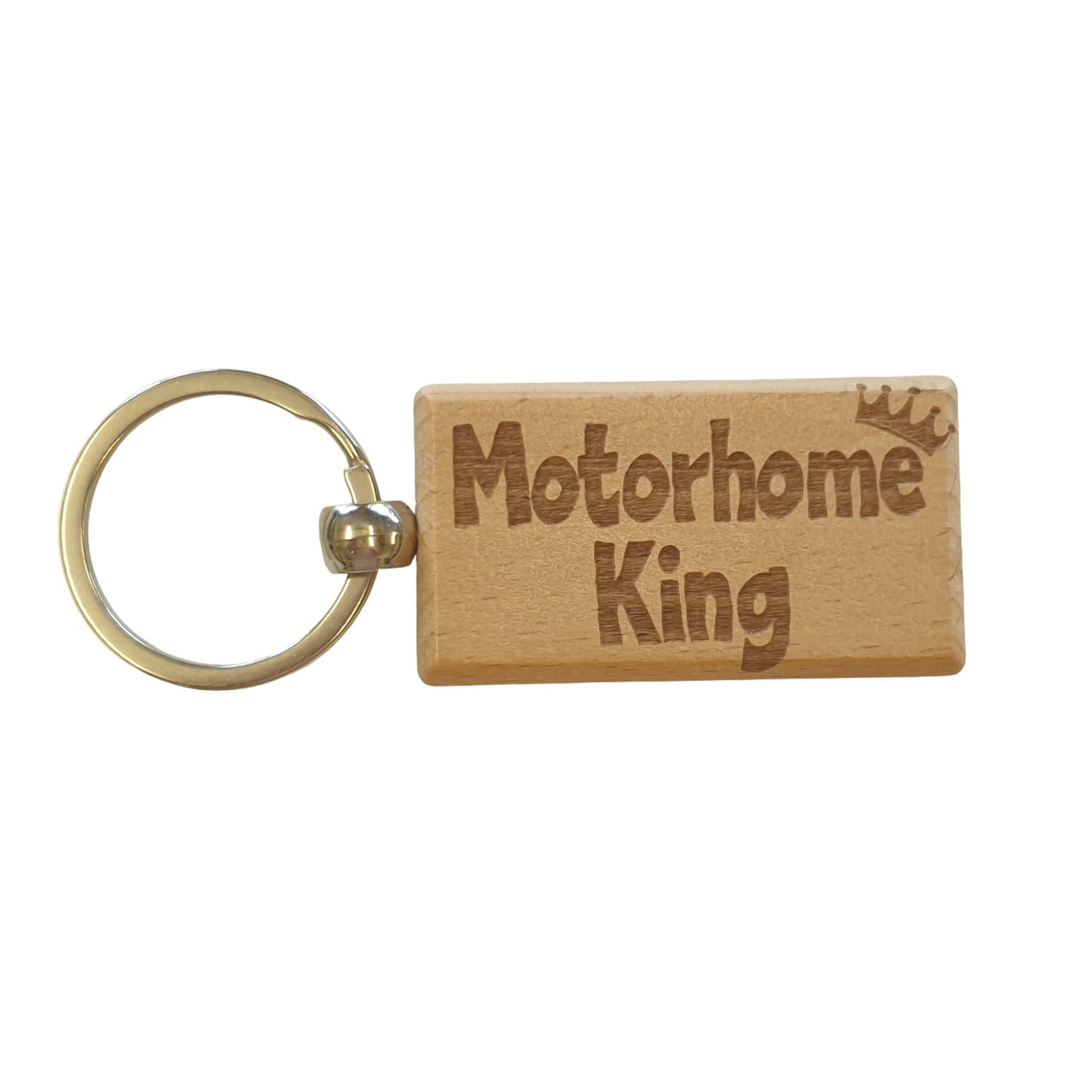 Motorhome Keyring Gift Motorhome King Cute Engraved Wooden Key Fob Fun Novelty Nice Custom Present