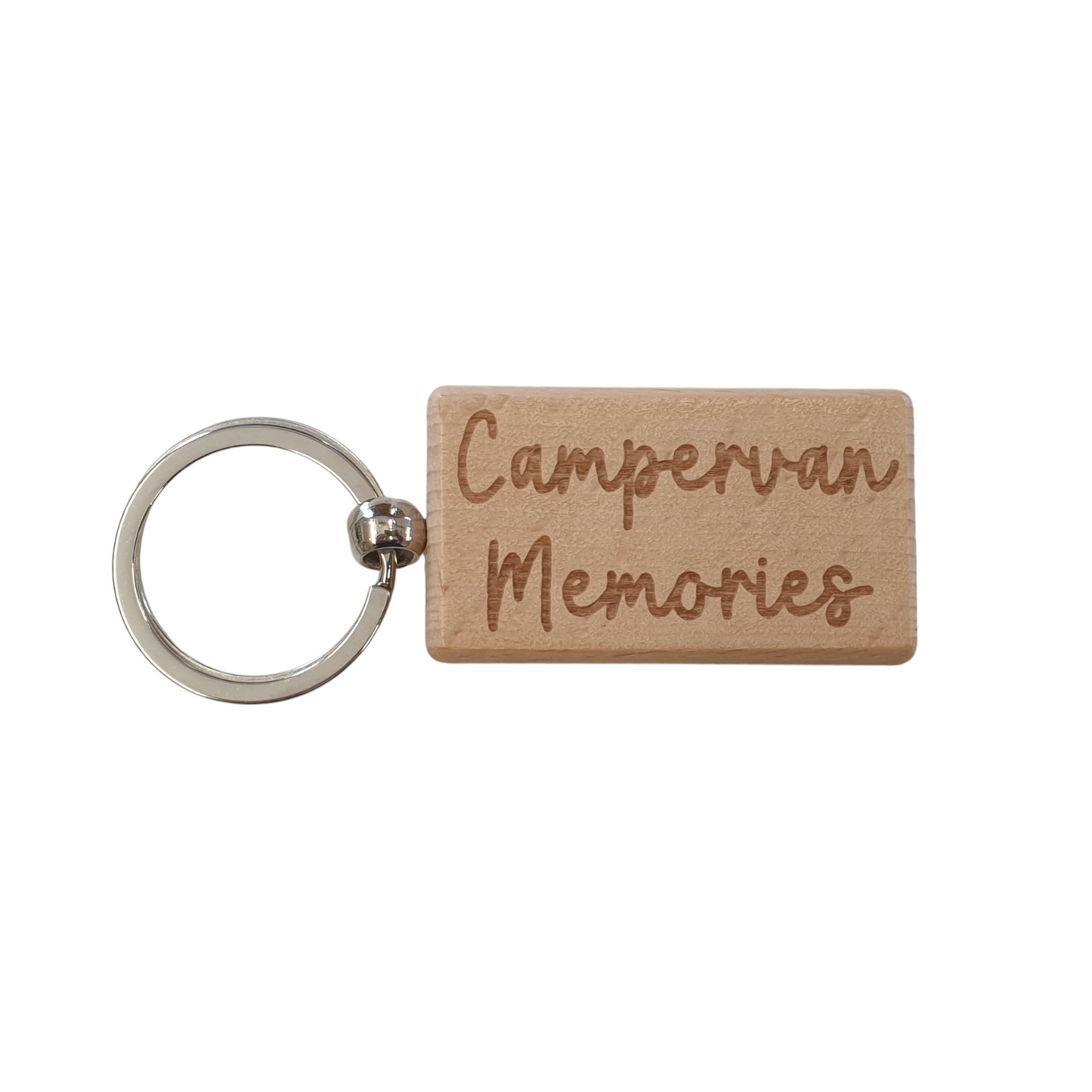 Campervan Keyring Gift Memories Cute Engraved Wooden Key Fob Fun Novelty Nice Present