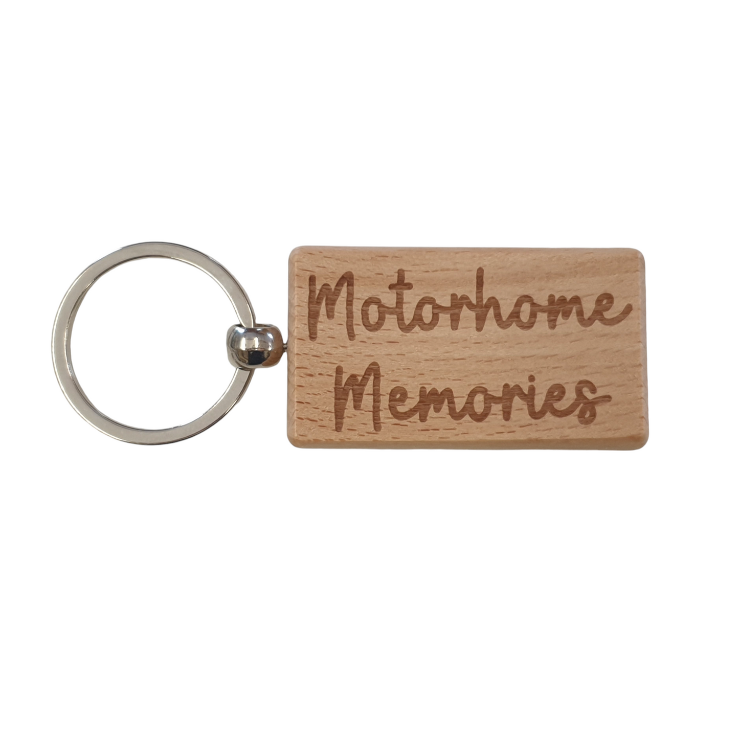 Motorhome Keyring Gift Memories Cute Engraved Wooden Key Fob Fun Novelty Nice Present