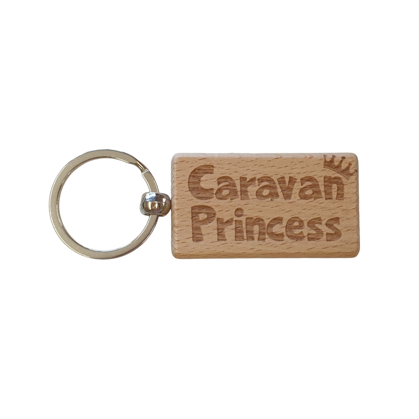 Caravan Keyring Gift Caravan Princess Cute Engraved Wooden Key Fob Fun Novelty Nice Custom Present