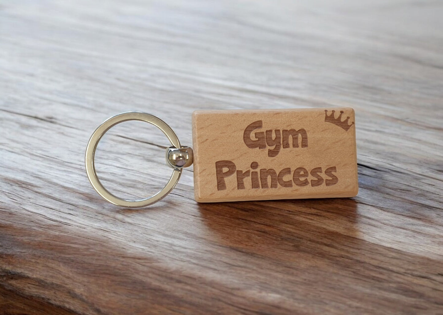 Gym Keyring Gift Gym Princess Cute Engraved Wooden Key Fob Fun Novelty Nice Custom Present (Copy)