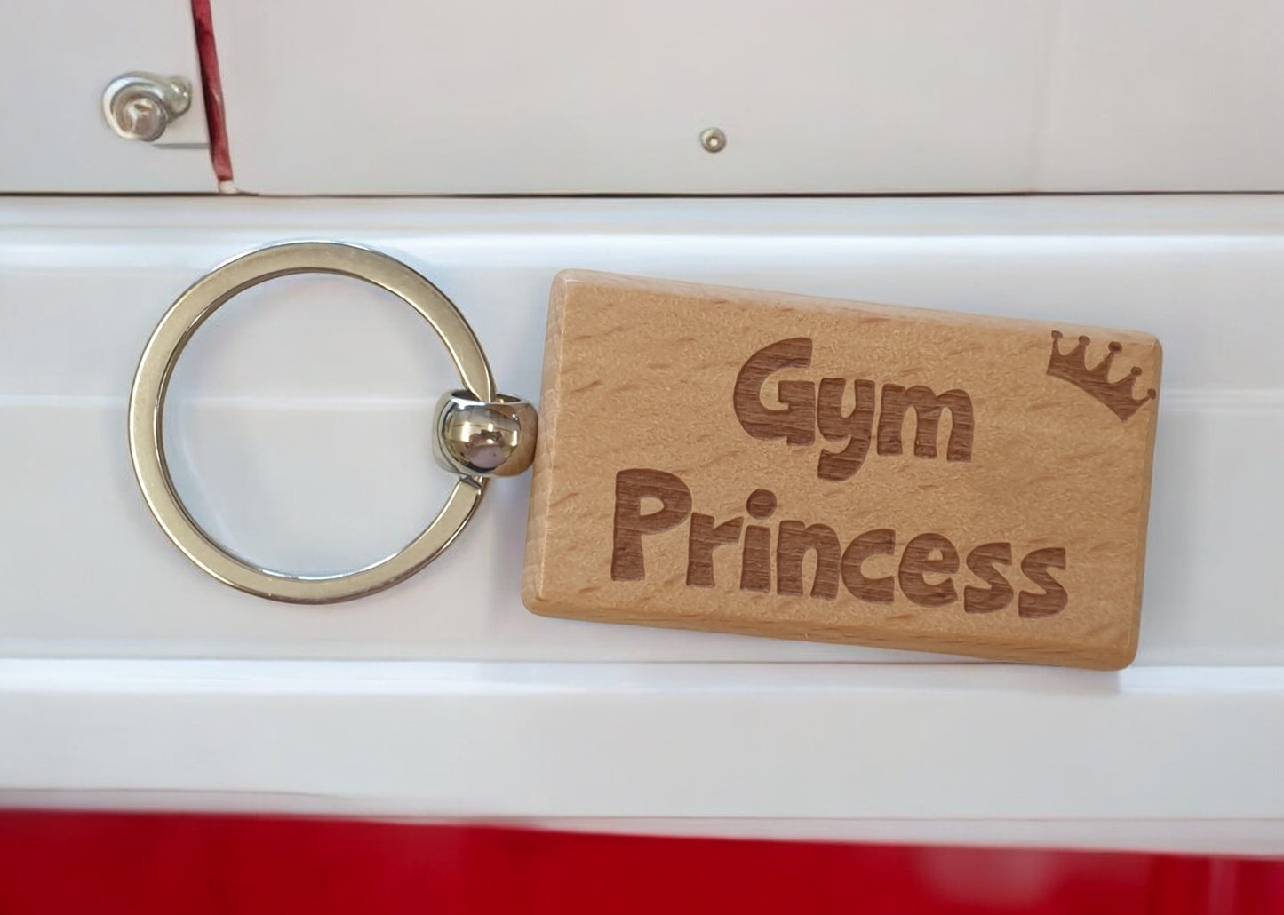 Gym Keyring Gift Gym Princess Cute Engraved Wooden Key Fob Fun Novelty Nice Custom Present (Copy)