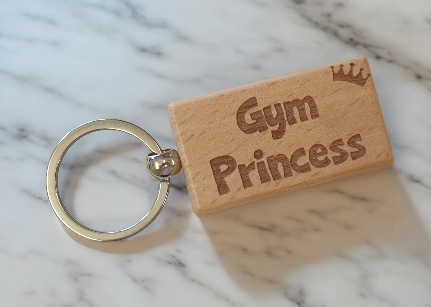 Gym Keyring Gift Gym Princess Cute Engraved Wooden Key Fob Fun Novelty Nice Custom Present (Copy)