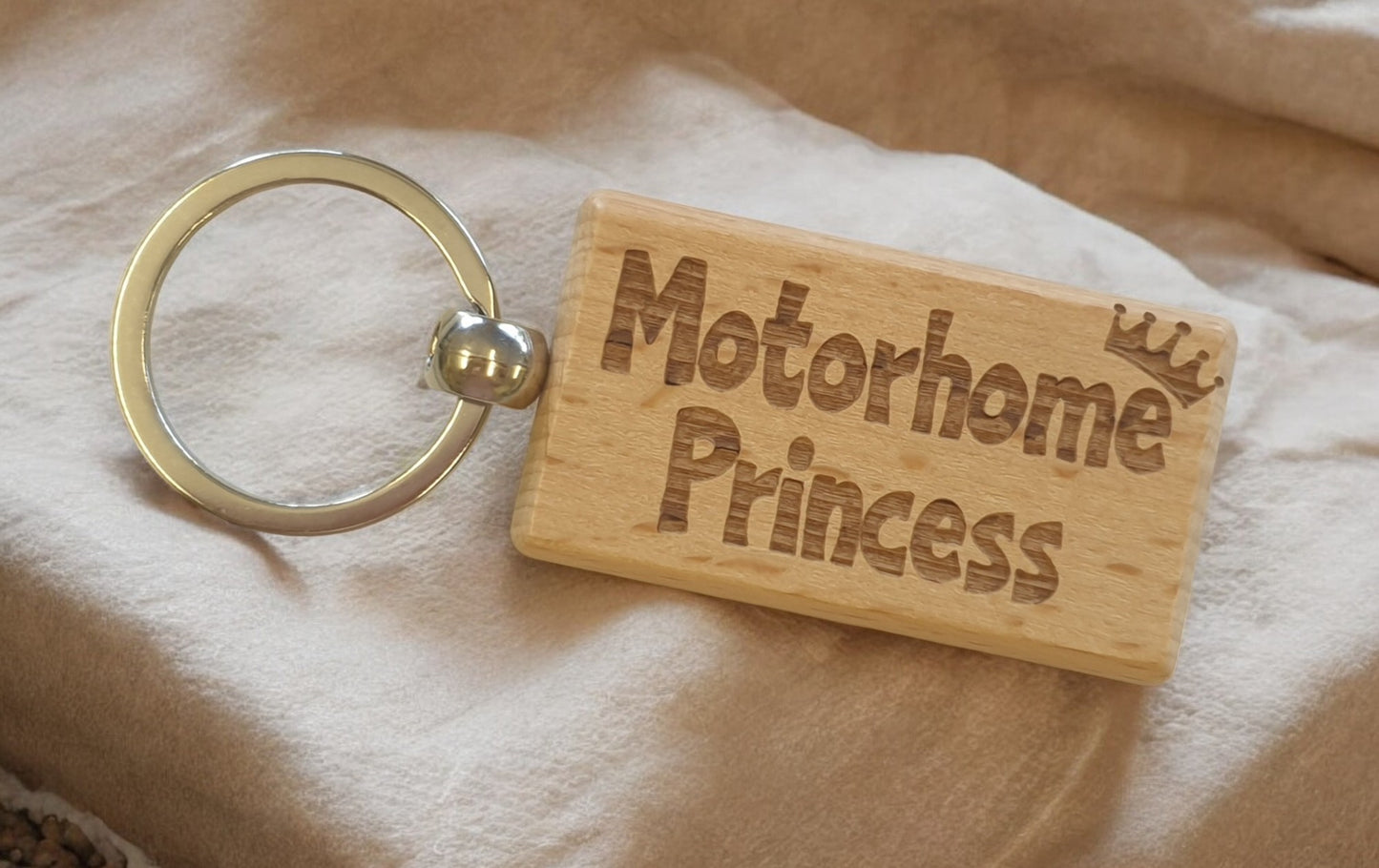 Motorhome Keyring Gift Motorhome Princess Cute Engraved Wooden Motorhome Key Fob Fun Novelty Nice Custom Present