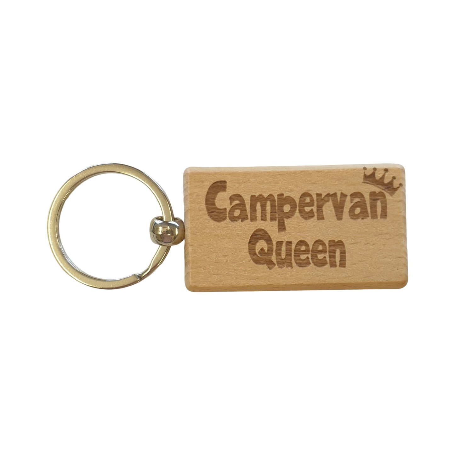 Campervan Keyring Gift Campervan Queen Cute Engraved Wooden Key Fob Fun Novelty Nice Custom Present