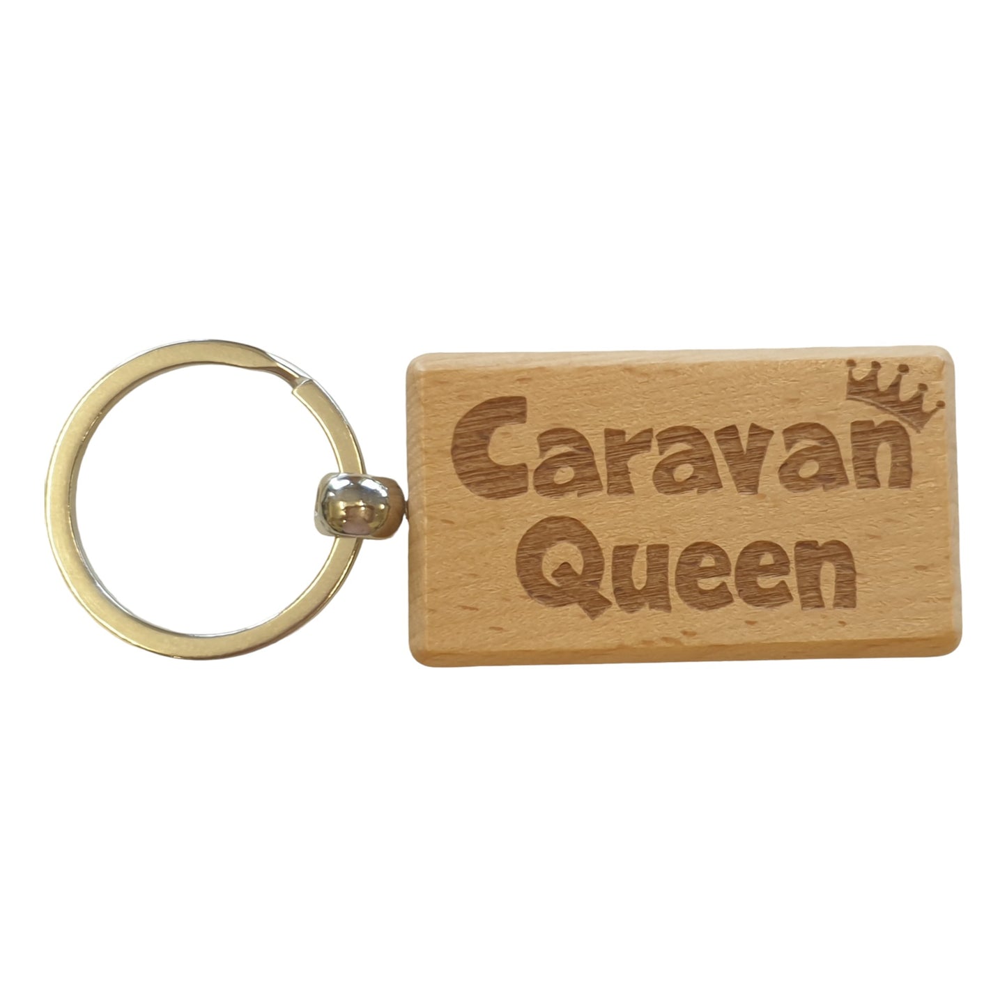 Caravan Keyring Gift Caravan Queen Cute Engraved Wooden Key Fob Fun Novelty Nice Custom Present