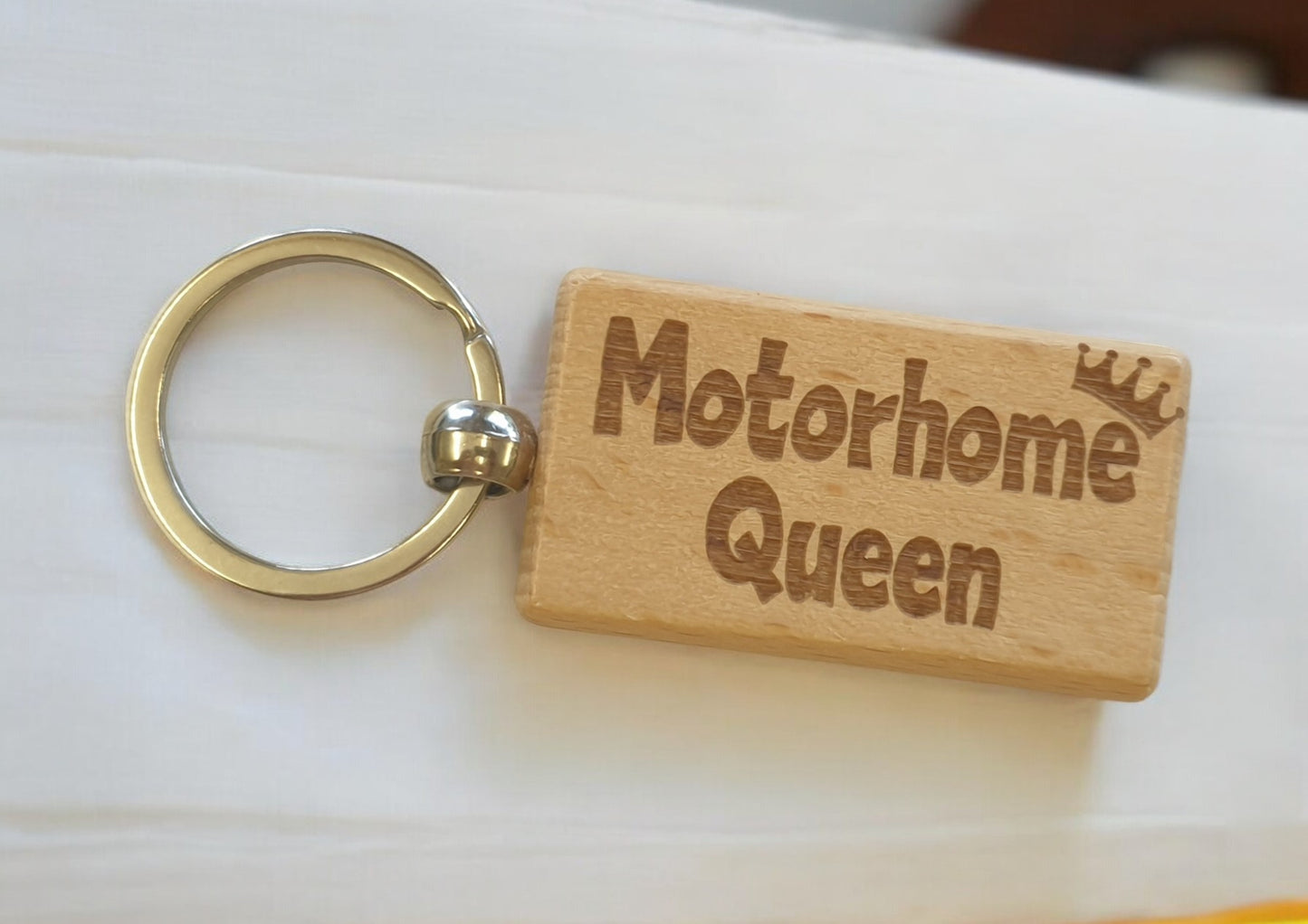 Motorhome Keyring Gift Motorhome Queen Cute Engraved Wooden Motorhome Key Fob Fun Novelty Nice Custom Present